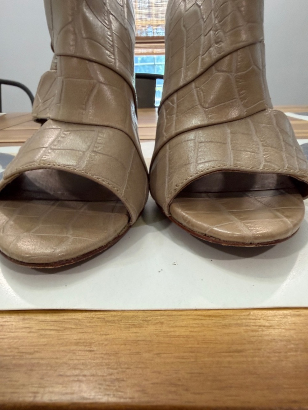 Elizabeth and James Croc Print Peep Toe Pumps - Picture 7 of 7